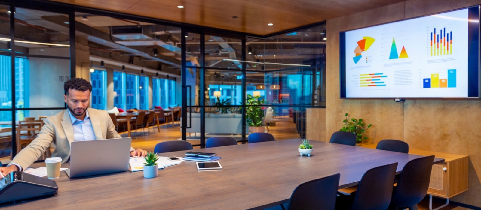 Meeting room with AV setup