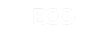 The image shows the white capital letters BCG on a light gray background.