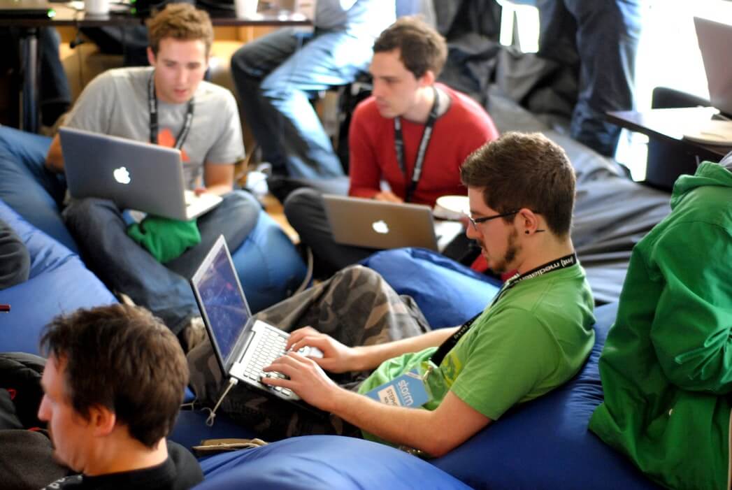 beanbag chair laptops silicon valley culture