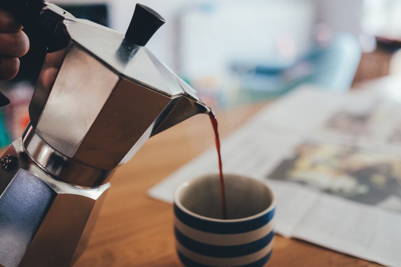 coffee pour desk