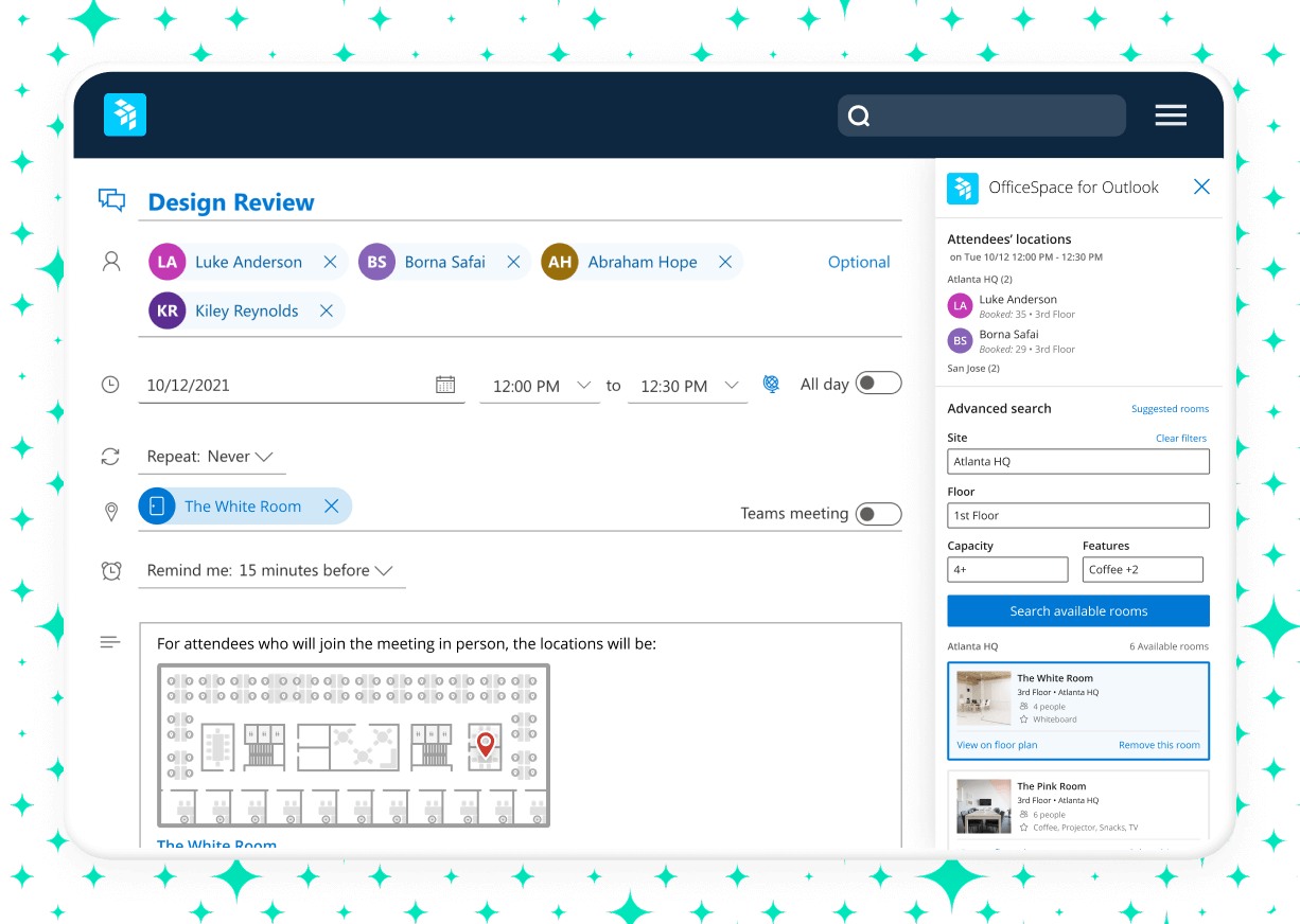 Connect calendars add rooms to meeting invites