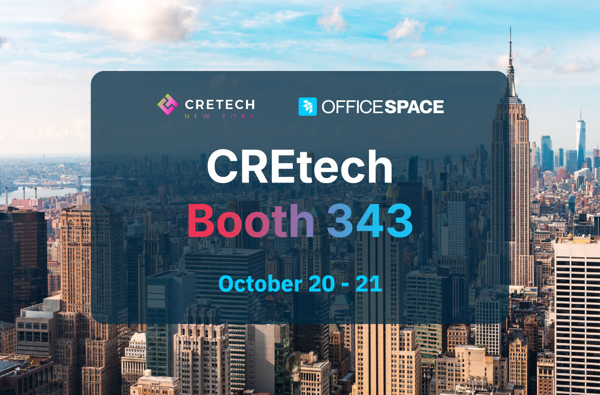 CREtech Booth 343 October 20-21” and logos for CREtech New York and OfficeSpace