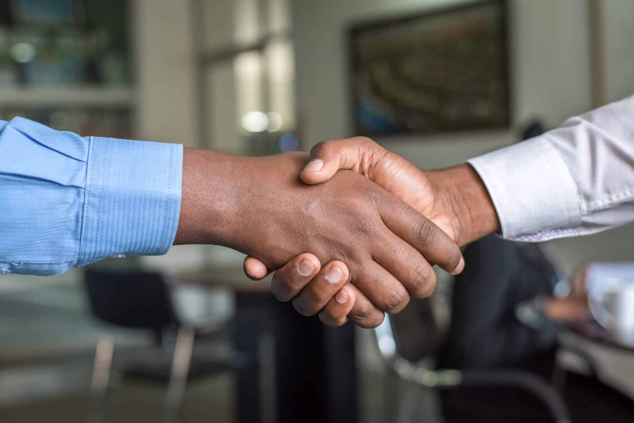 trade show handshake