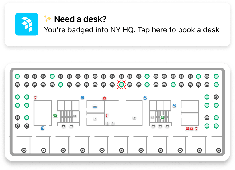 The right desk, before they have to ask. 