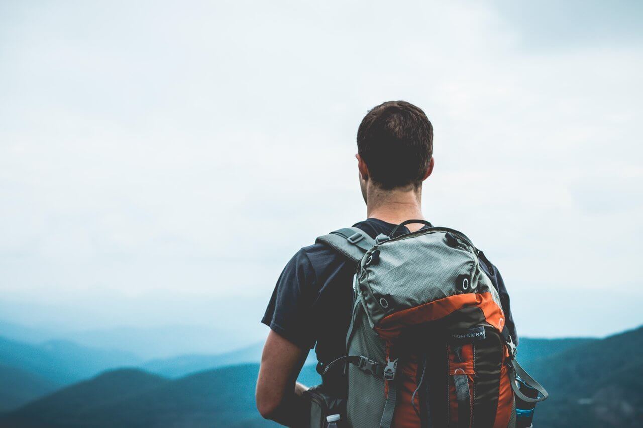 digital nomad with backpack digital nomad with backpack