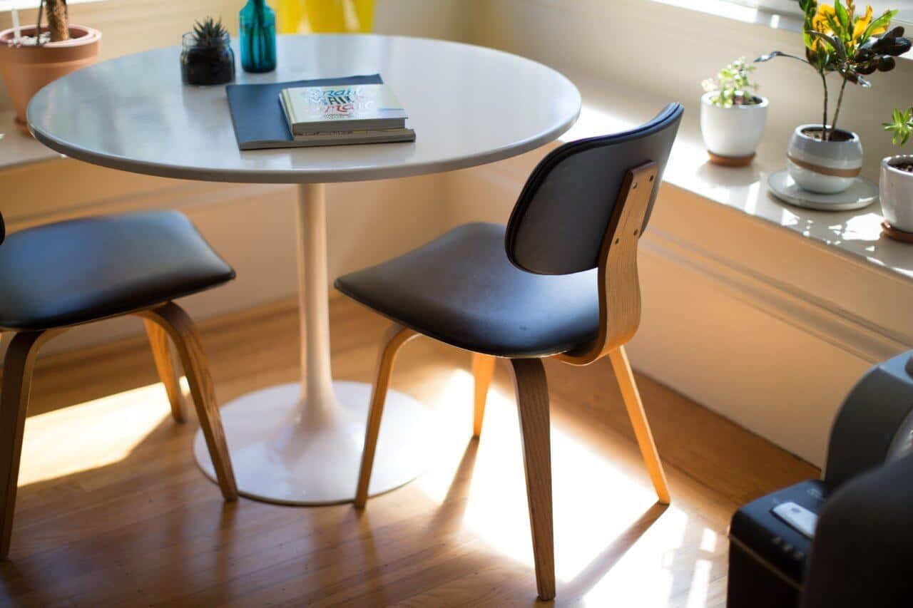 leather chairs around table in an office