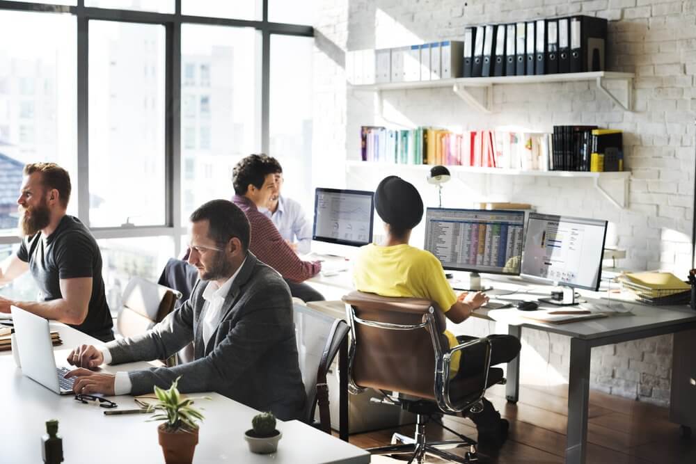 employees working in an office