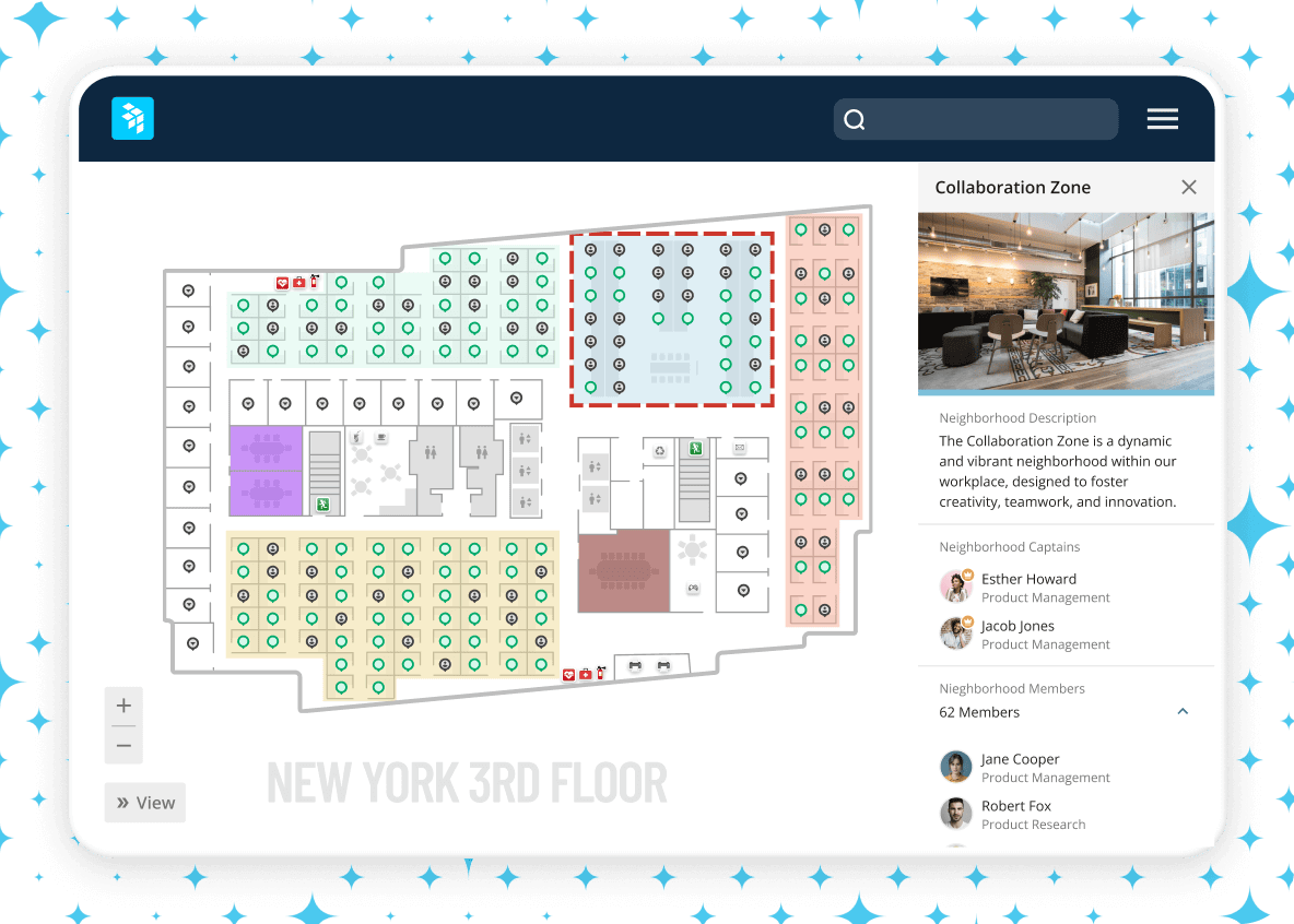 Office neighborhoods for every work style