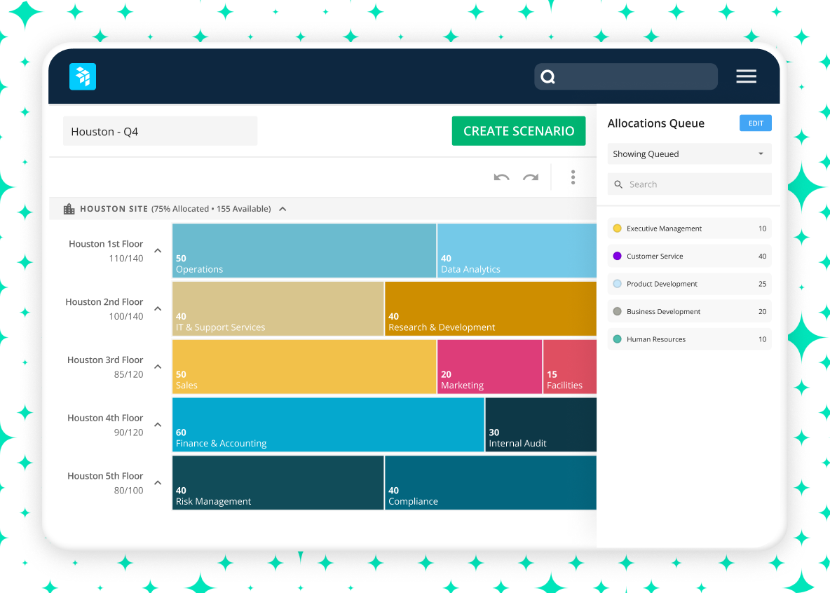 A screenshot of OfficeSpace's space management feature