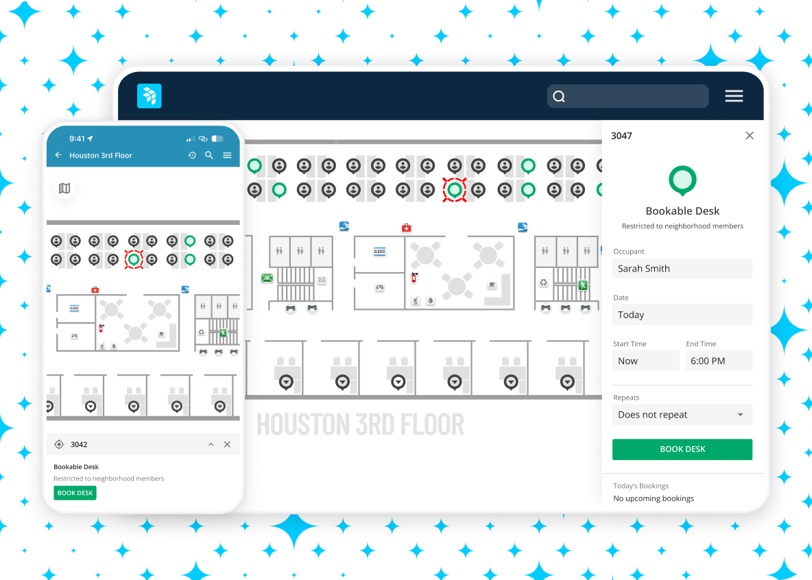 A screenshot of OfficeSpace's workplace management feature