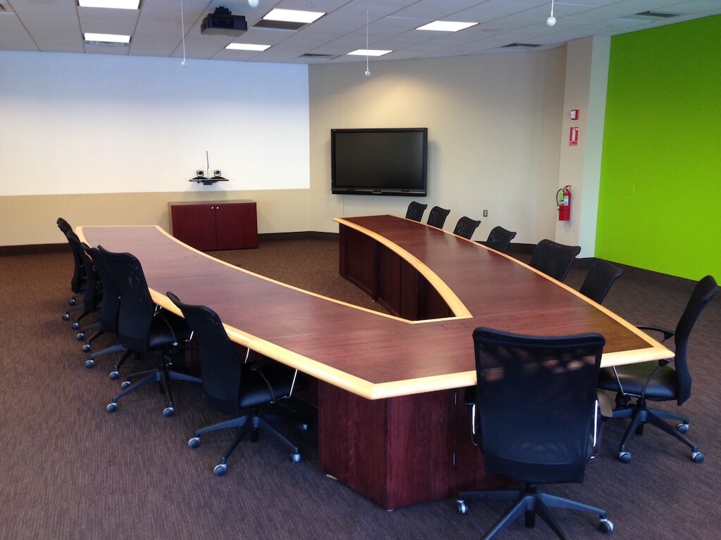 horseshoe style meeting room table by Hardrox 