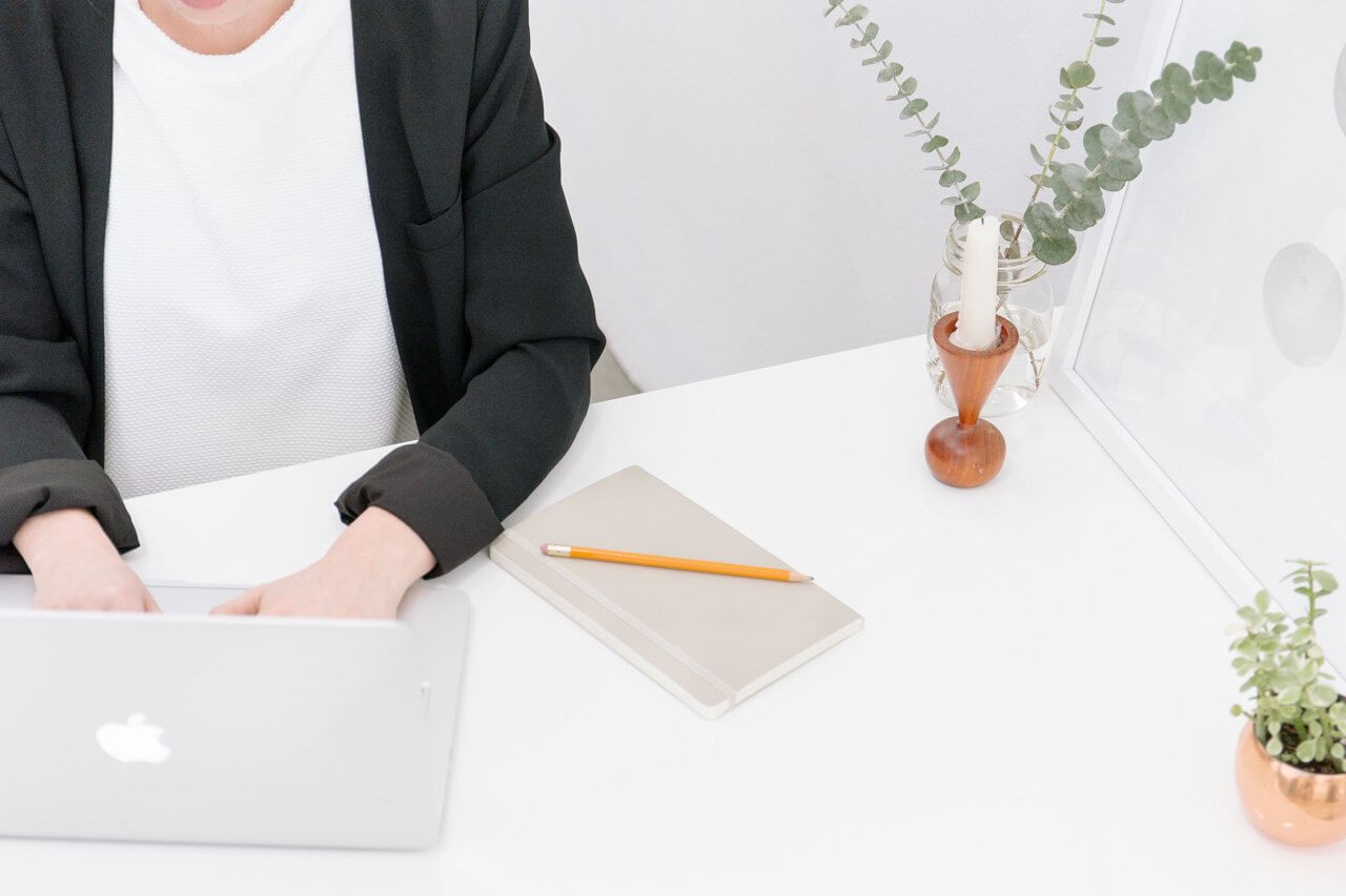 office manager working at desk