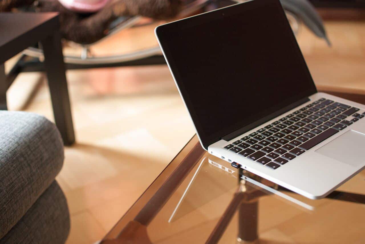 office laptop on a table