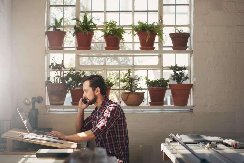 man working office facility