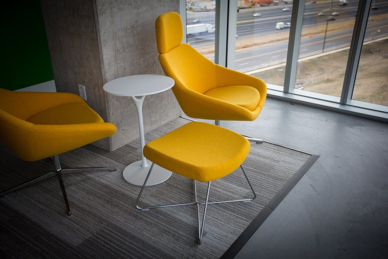 sleek yellow office furniture