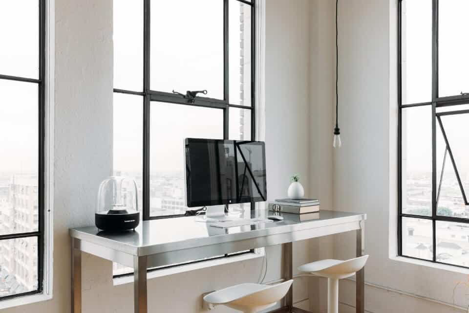 office design workstation windows natural light