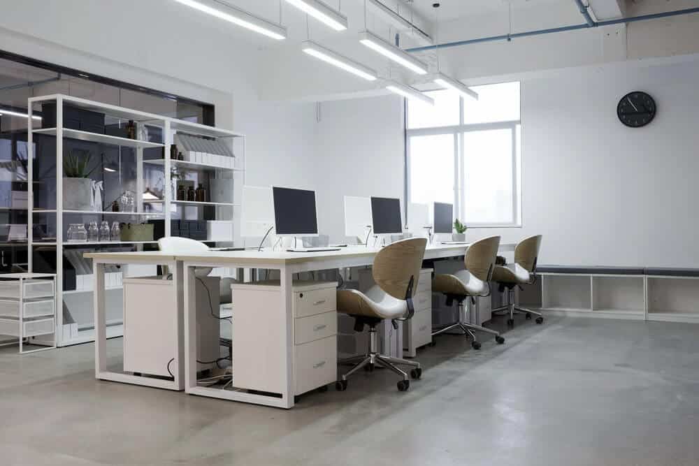 Organized office resources in workspace Organized office resources in workspace