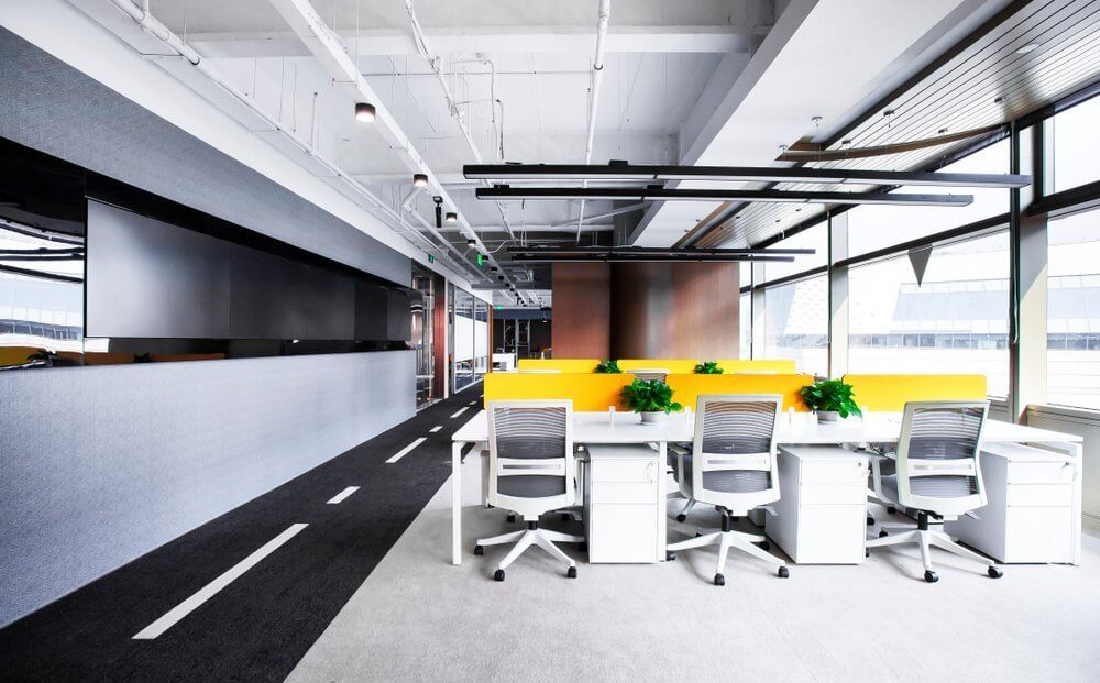 Bright and colorful designed office space