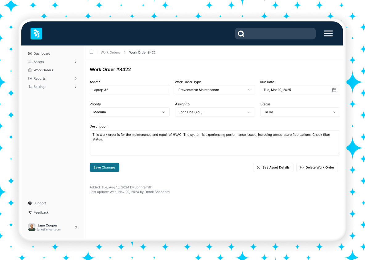 Smart maintenance tracking for smart teams