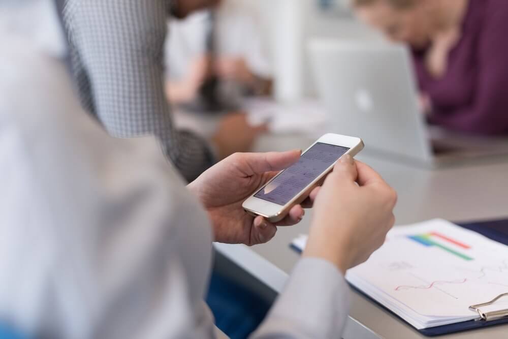 businesswoman using smart phone