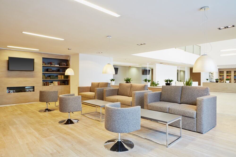 modern conference room with sofas