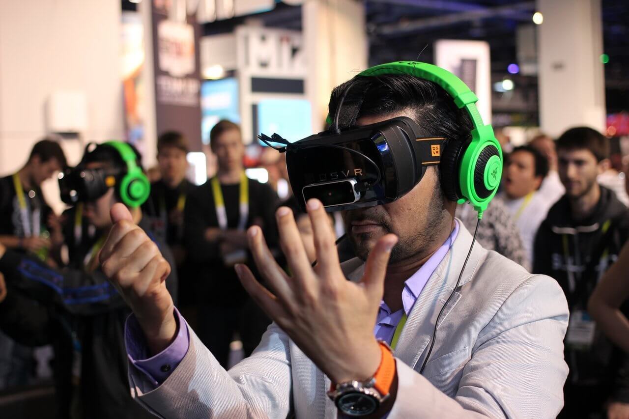 man using a VR headset