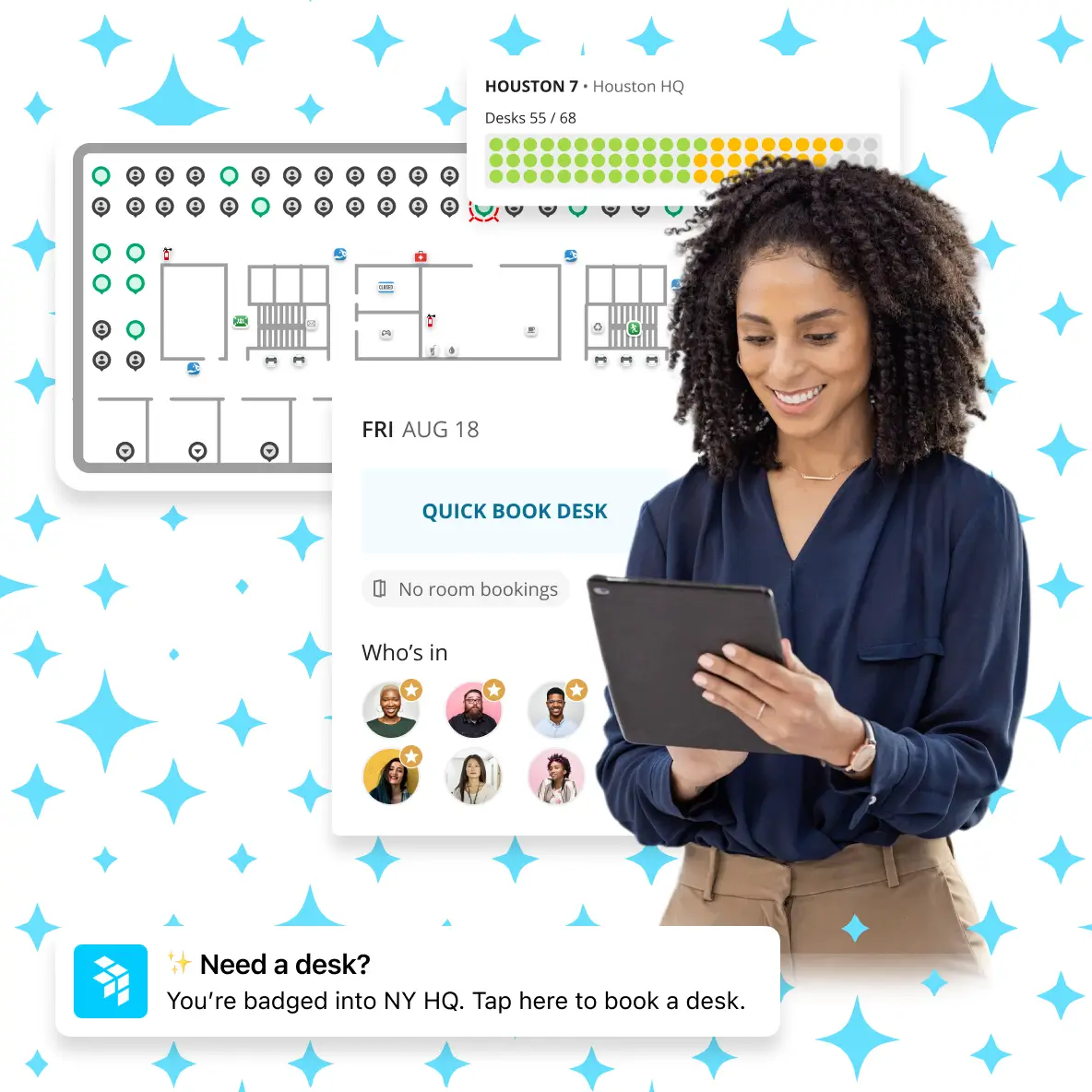 OfficeSpace product shot showing how to plan and automate workplace management