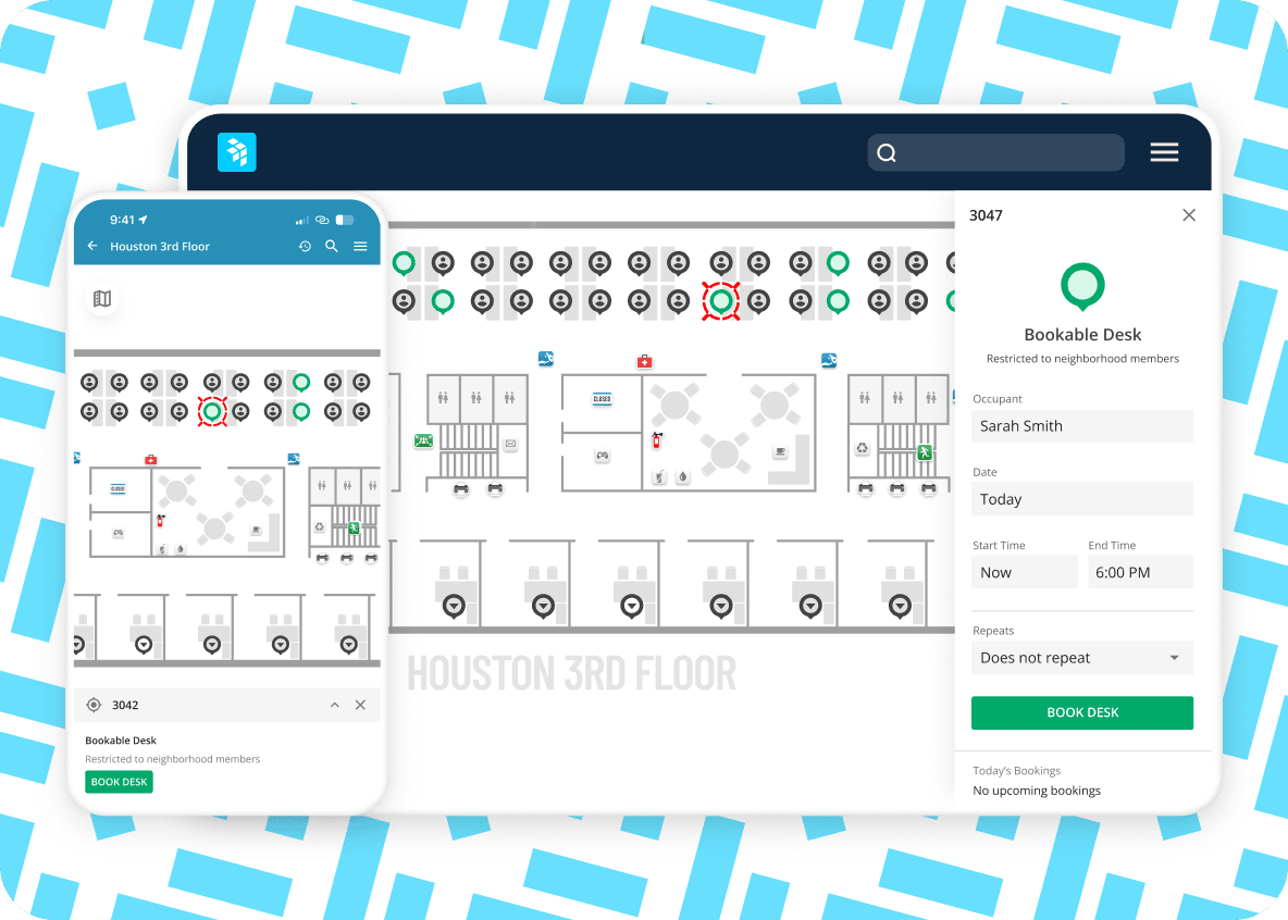 A screenshot of OfficeSpace's workplace management feature