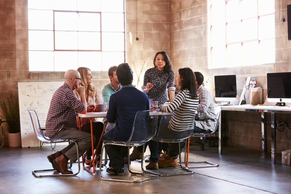 Young professionals having a meeting in office